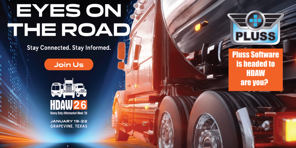 hdaw-email-banner Red truck driving into the sunset toward a headline "eyes on the road" and the logo for HDAW 2026
